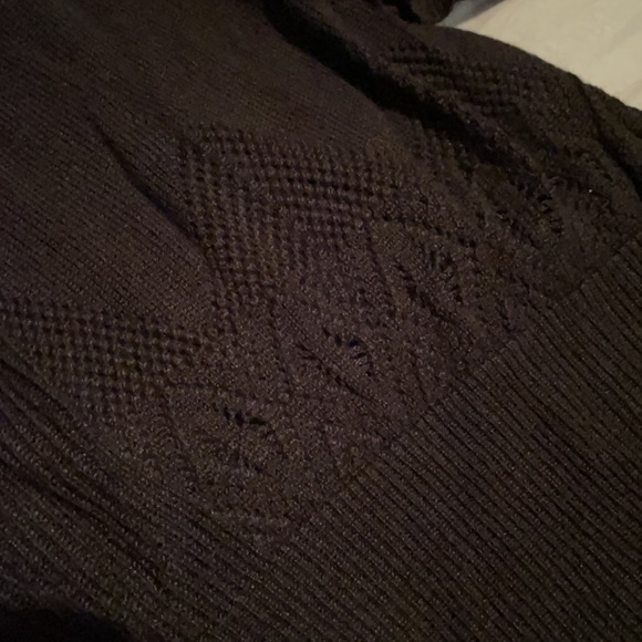 Loft Medium Knit Black 3/4 Sleeve Cardigan - Picture 3 of 6